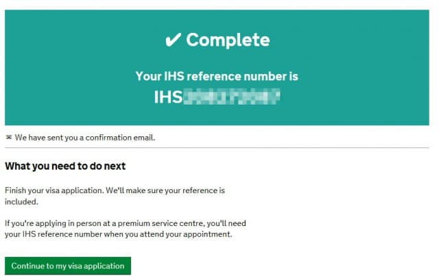 비자센터 방문 일정 및 IHS 비용과 비자신청비용