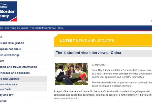  Tier 4 GSV(Tier 4 General Student Visa, 영국학생비자) 5월 7일부터 인터뷰 실시